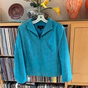 PRICE DROP: VTG NW/OT TEAL SNAKE LAMBSKIN LEATHER, lined, 13/14 byEXPRESS WORLD